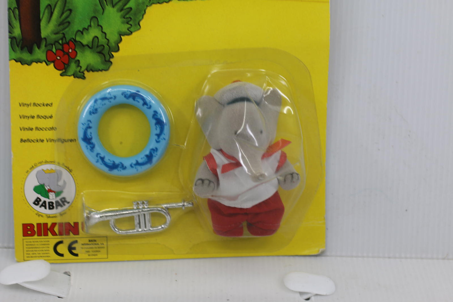 Vintage Babar Arthur Vinyl Flocked Figure w/ Accessories Sealed BIKIN Toys R Us