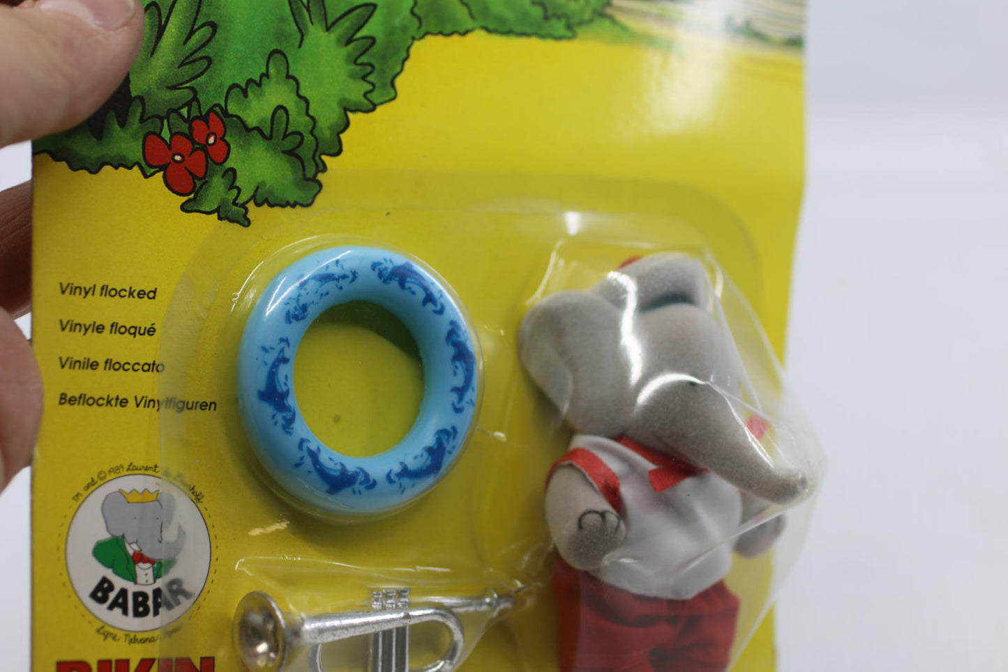 Vintage Babar Arthur Vinyl Flocked Figure w/ Accessories Sealed BIKIN Toys R Us