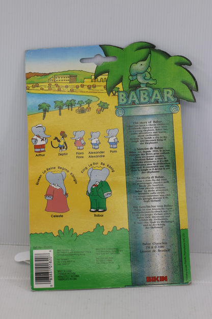 Vintage Babar Arthur Vinyl Flocked Figure w/ Accessories Sealed BIKIN Toys R Us