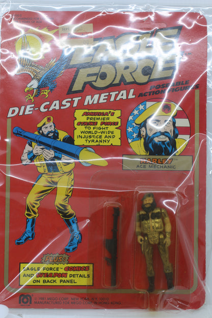 Eagle Force Harley Die Cast Metal Poseable Action Figure Mego 1981 NIP Warrior