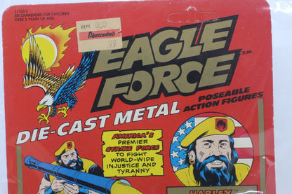 Eagle Force Harley Die Cast Metal Poseable Action Figure Mego 1981 NIP Warrior
