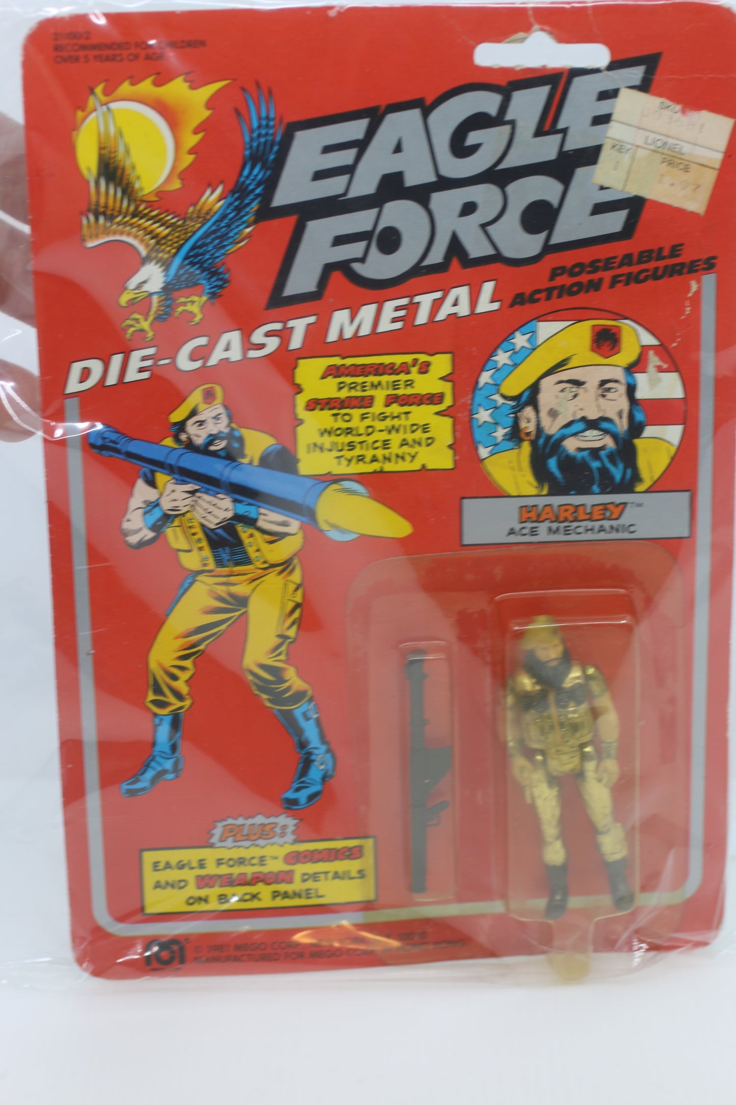 HARLEY ACE MECHANIC 1981 Mego Eagle Force Die Cast Metal action figure MOC #2