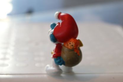 Smurfs 20124 Santa Claus Papa Smurf Vtg Christmas Figure Schleich PVC Figurine