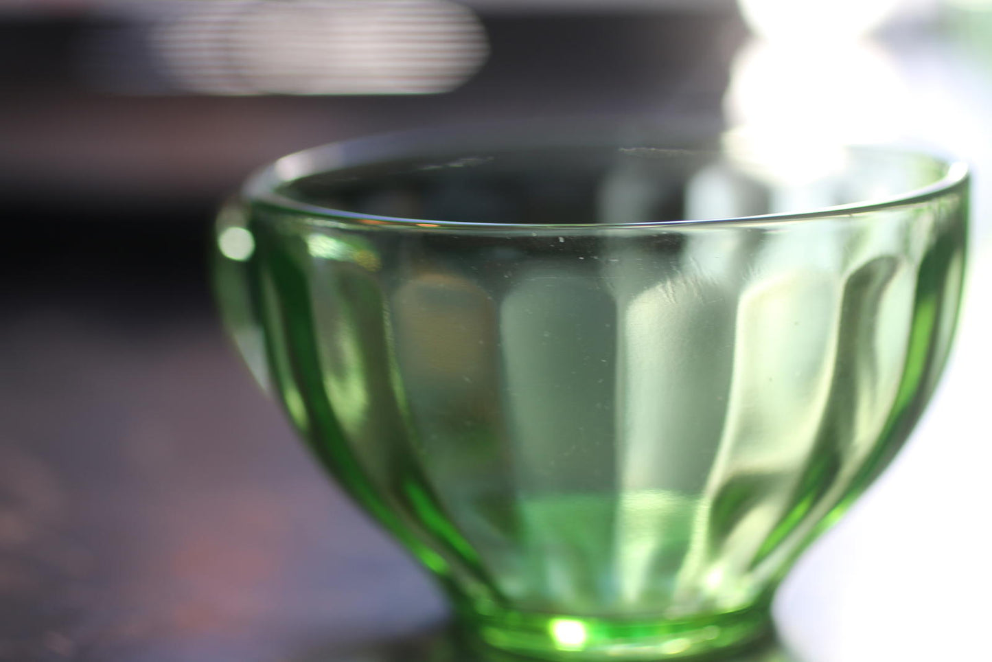 Vintage Uranium Glass Teacup – Green Depression Glass – Glows Under UV Light