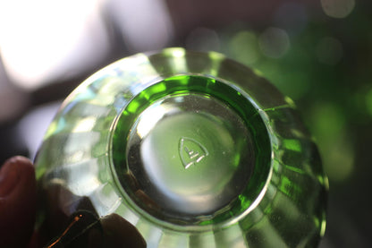 Vintage Uranium Glass Teacup – Green Depression Glass – Glows Under UV Light