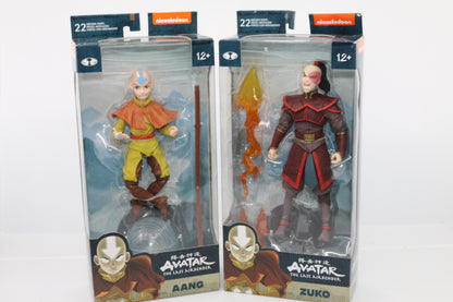 Avatar The Last Airbender 7 Inch Action Figure Wave 1 - Set of 2 (Aang - Zuko)