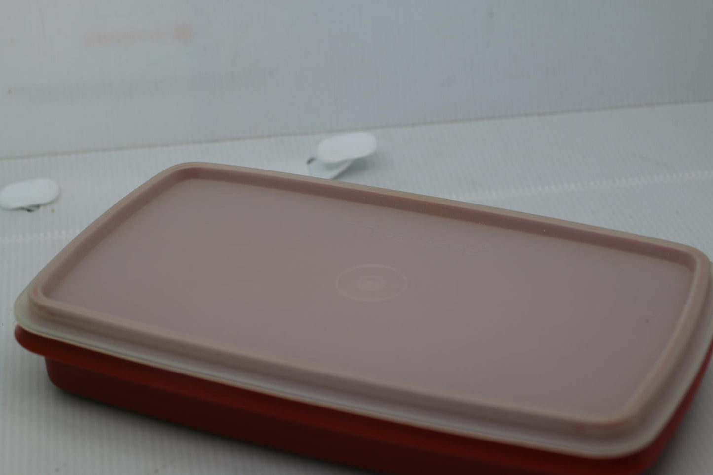 Vintage Tupperware 816 Bacon Deli Meat/Cheese Container w/Lid in Paprika Red