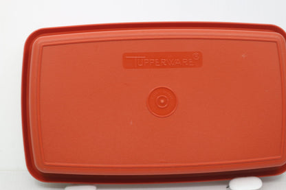 Vintage Tupperware 816 Bacon Deli Meat/Cheese Container w/Lid in Paprika Red