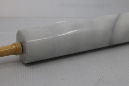 Marble rolling pin gray and white 18" wood handle kitchen cooking