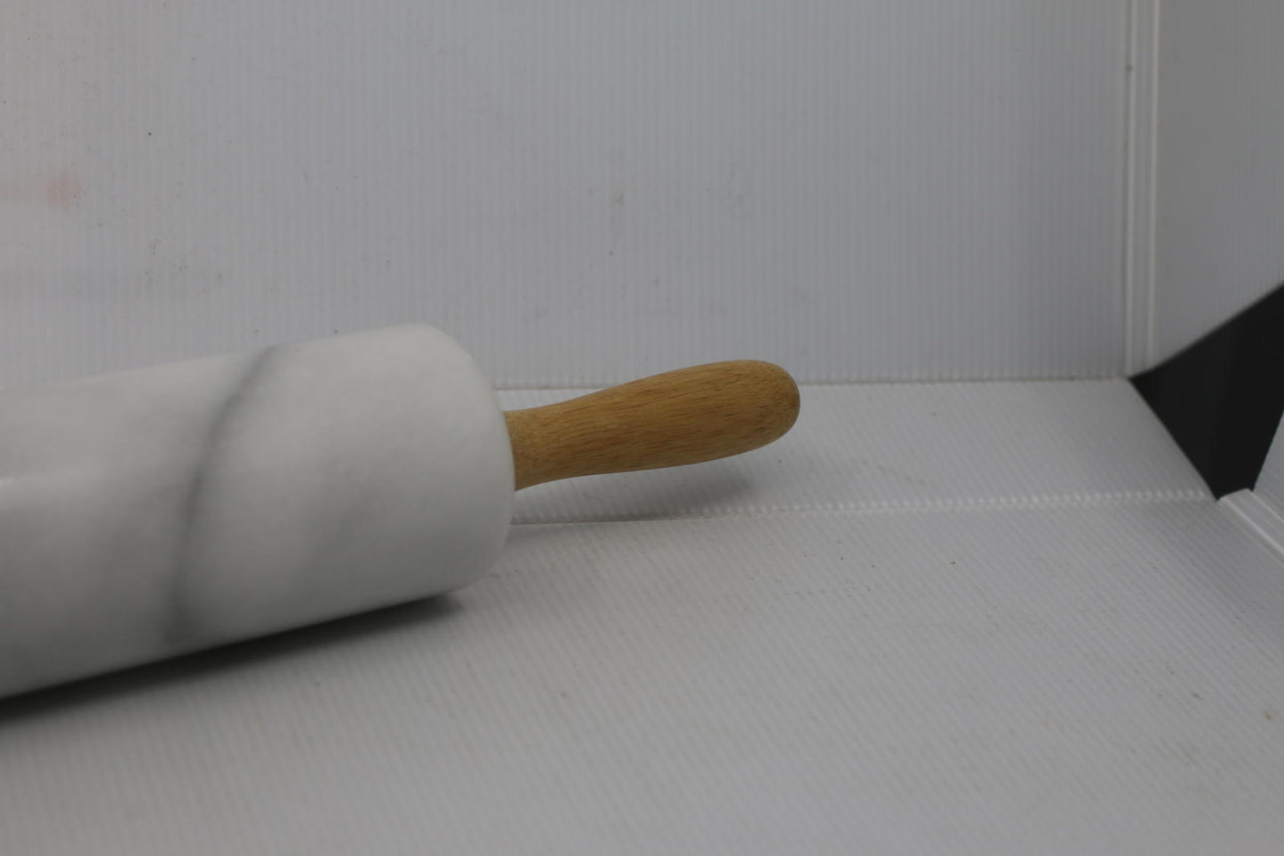 Marble rolling pin gray and white 18" wood handle kitchen cooking