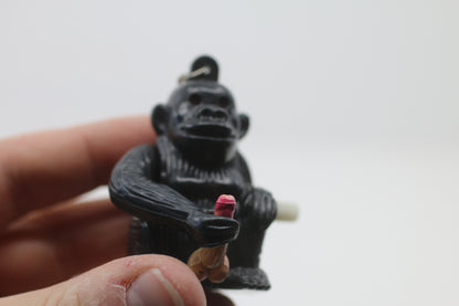 Wind-Up Interesting Gorilla Key-Chain Rare "Mastu" Three Brothers "Bating