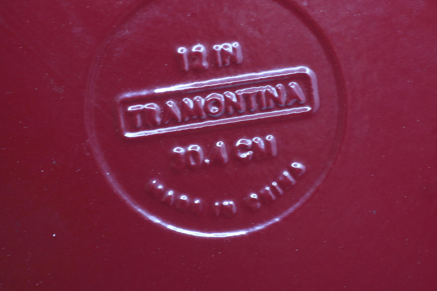 Vintage Tramontina 12” Cast Iron Skillet – Red Enamel Made in Brazil Heavy Duty