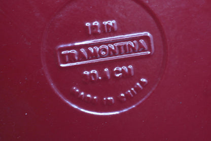 Vintage Tramontina 12” Cast Iron Skillet – Red Enamel Made in Brazil Heavy Duty