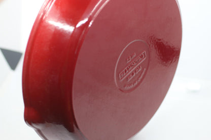 Vintage Tramontina 12” Cast Iron Skillet – Red Enamel Made in Brazil Heavy Duty