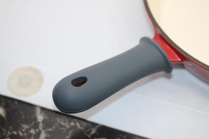 Vintage Tramontina 12” Cast Iron Skillet – Red Enamel Made in Brazil Heavy Duty