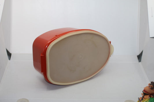 VTG TUPPERWARE 3-Pc Red Ham Roast Keeper w/ Removable Insert 488-4 506-5 487-1