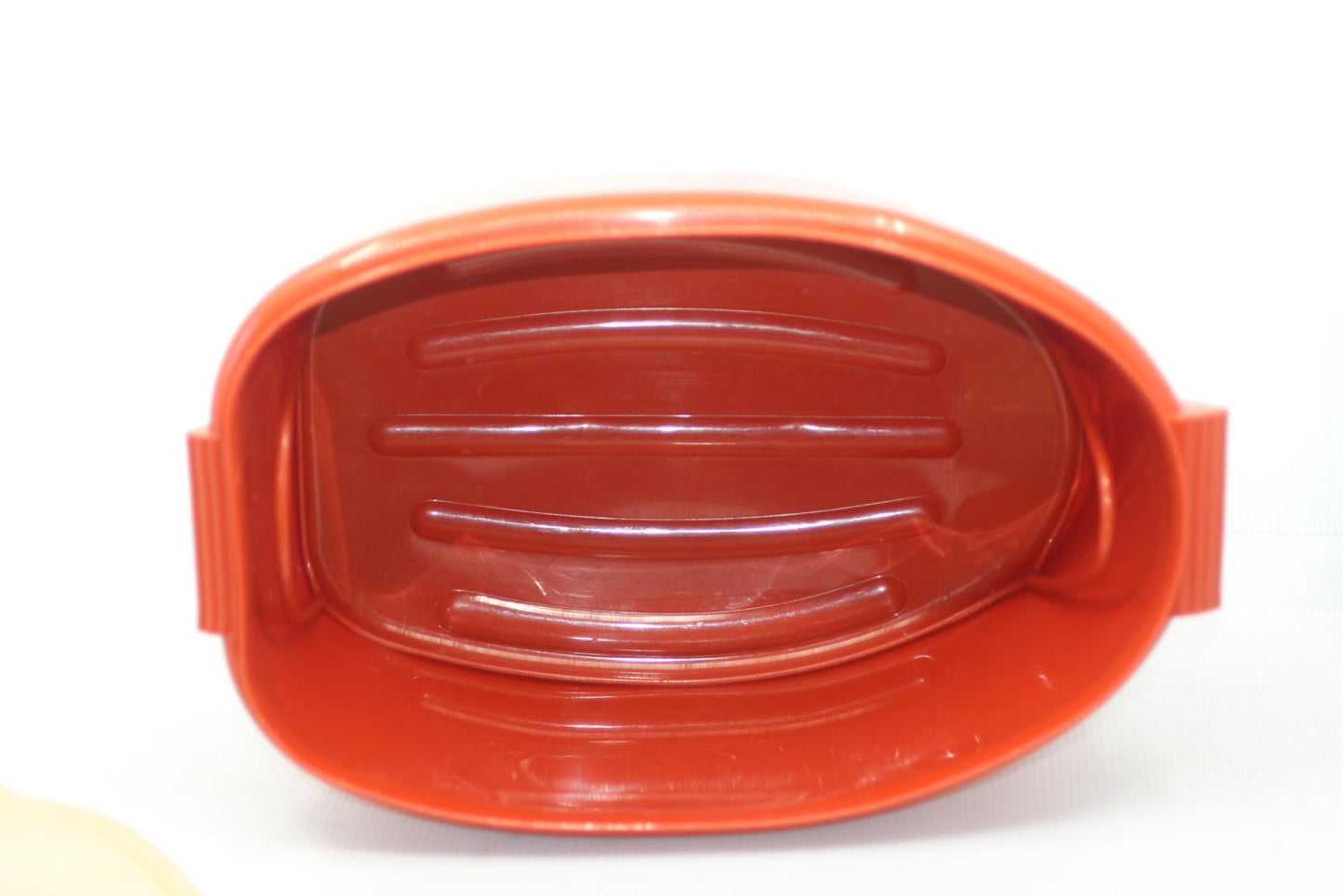 VTG TUPPERWARE 3-Pc Red Ham Roast Keeper w/ Removable Insert 488-4 506-5 487-1