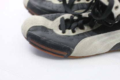 PUMA High Top Boxing Shoes Black White Gold Sole Size 10.5