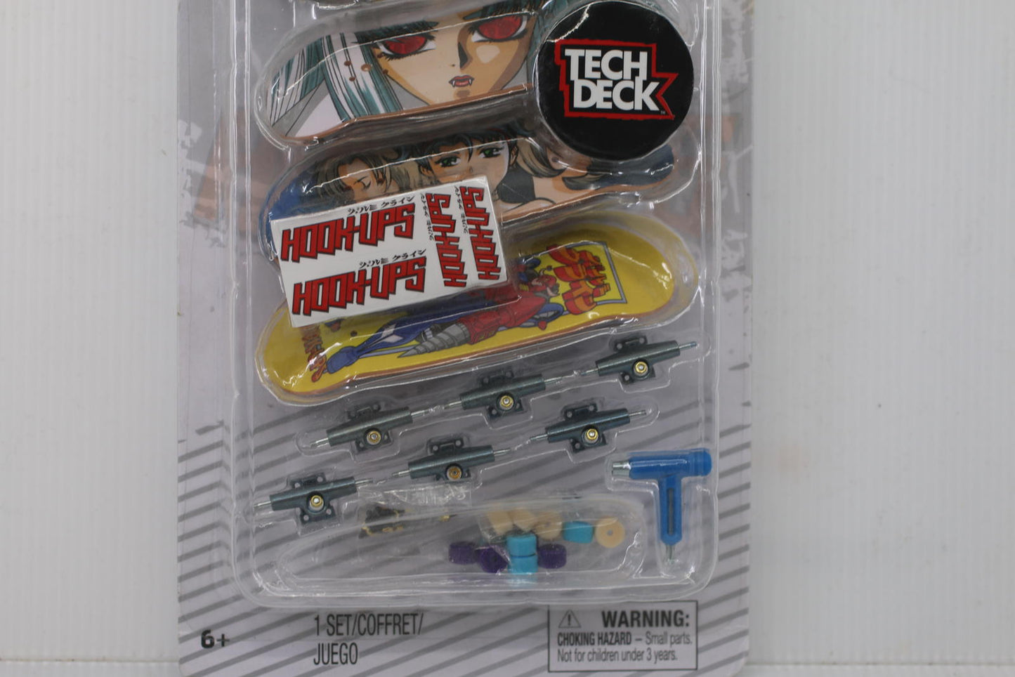 New Tech Deck 4 Pack Hook-Ups Skateboards Fingerboards Anime Girl Robot