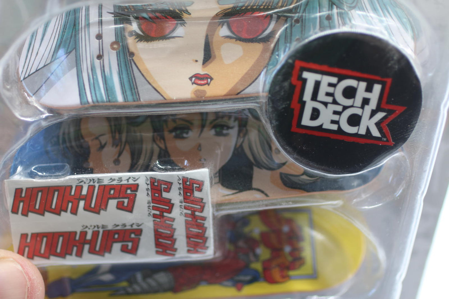 New Tech Deck 4 Pack Hook-Ups Skateboards Fingerboards Anime Girl Robot