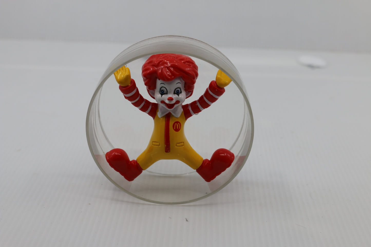 McDonlads 2007 Baby Ronald McDonald Clear Circle Roller Toy figure McDo