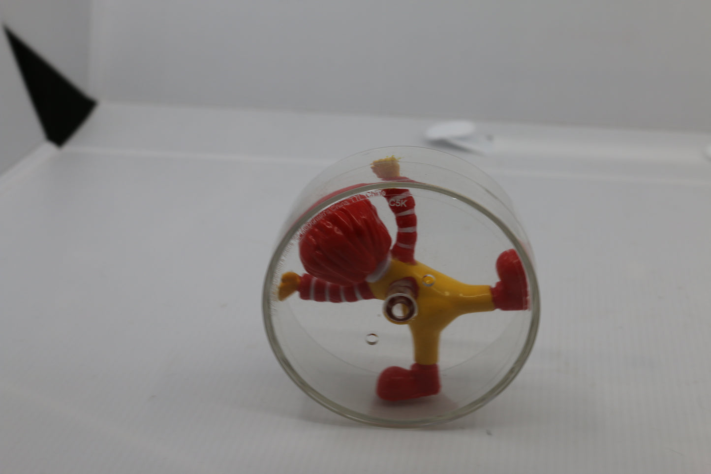 McDonlads 2007 Baby Ronald McDonald Clear Circle Roller Toy figure McDo