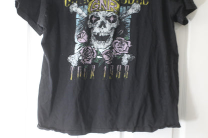 Guns N Roses 1988 Tour Skull Tee Black bLACK T-SHIRT