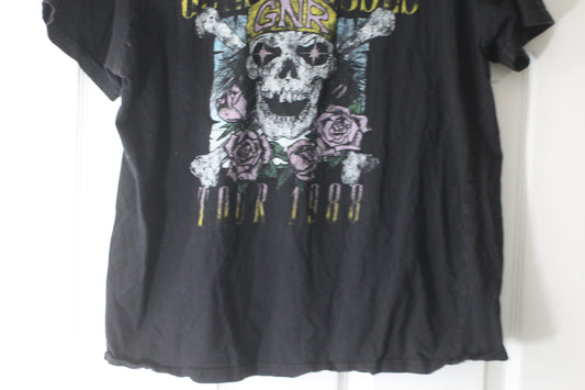 Guns N Roses 1988 Tour Skull Tee Black bLACK T-SHIRT