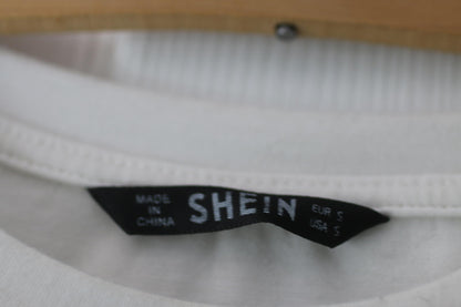 Racing Graphic T-Shirt White Drift Car Print Size S SHEIN