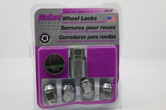 McGard 24137 Chrome Cone Seat Wheel Lock 4 PCS Set M12 X 1.5