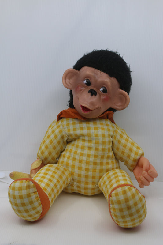 Vintage Rubber Face Monkey Ganz Toy Stuffed Monkey 1960's