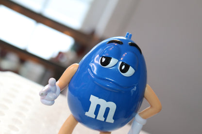 M&M's Character Case 2022 blue empty Candy Dispenser 5" figure toy