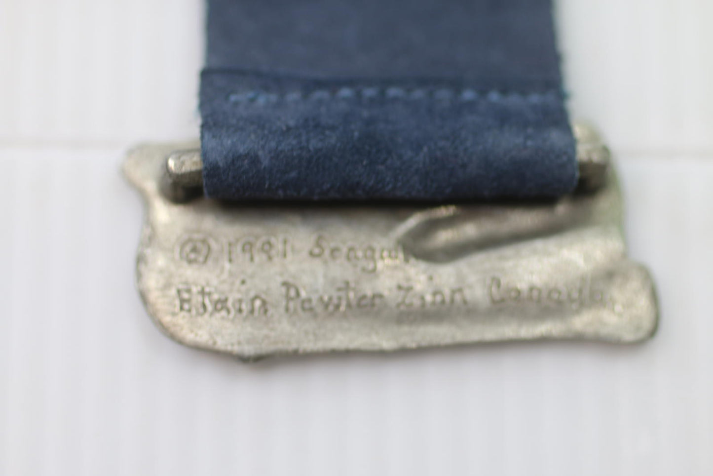 Seagull Pewter 1991 Nautical Bookmark – Sailboat & Ship Wheel – Made in Canada