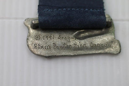 Seagull Pewter 1991 Nautical Bookmark – Sailboat & Ship Wheel – Made in Canada