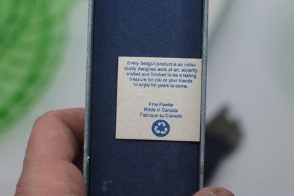 Seagull Pewter 1991 Nautical Bookmark – Sailboat & Ship Wheel – Made in Canada