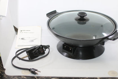 Black&Decker Wok Multi-Cuisine WK1000-04 Electric Wok 1500W Glass Lid W/ Manual
