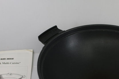 Black&Decker Wok Multi-Cuisine WK1000-04 Electric Wok 1500W Glass Lid W/ Manual