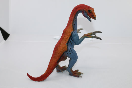 SCHLEICH 2013 Therizinosaurus D-73527 Dinosaur Prehistoric Figure toy Red Blue