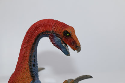 SCHLEICH 2013 Therizinosaurus D-73527 Dinosaur Prehistoric Figure toy Red Blue