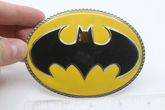 Yellow Oval Enamel Prong Batman Buckle Dimensions: 4-3/8” x 3-1/4”