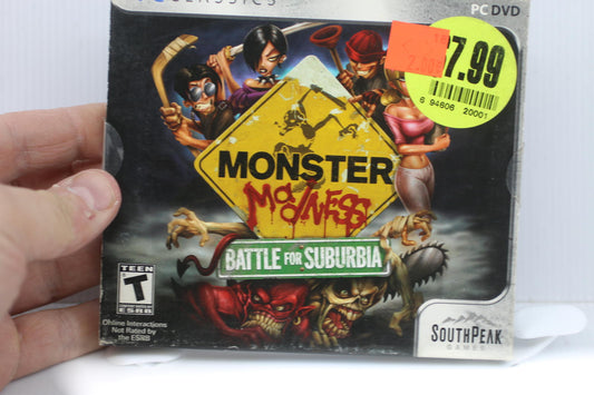 PC CD-Rom Monster Madness: Battle for Suburbia Zombie Game Brand New Jewel Case