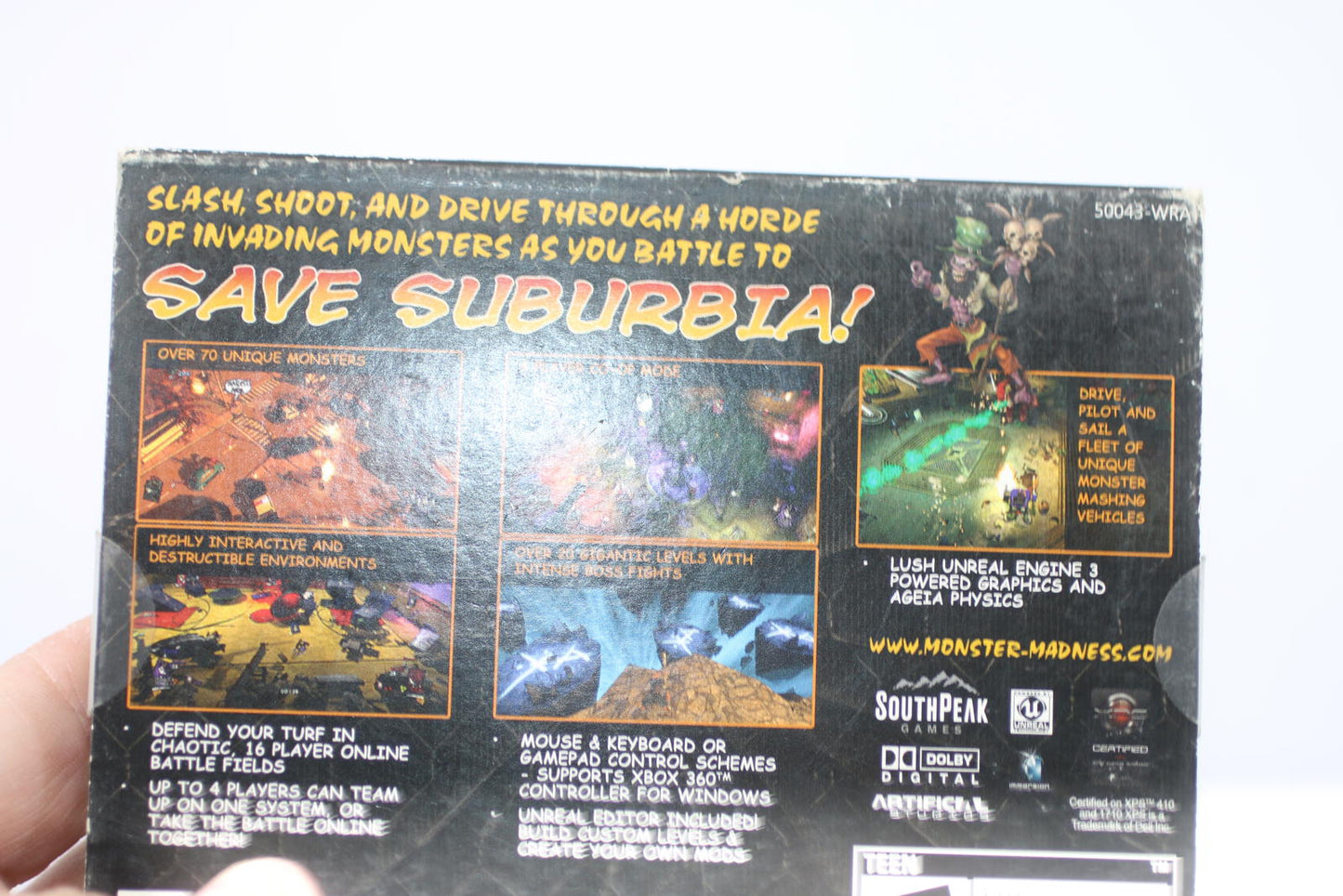 PC CD-Rom Monster Madness: Battle for Suburbia Zombie Game Brand New Jewel Case