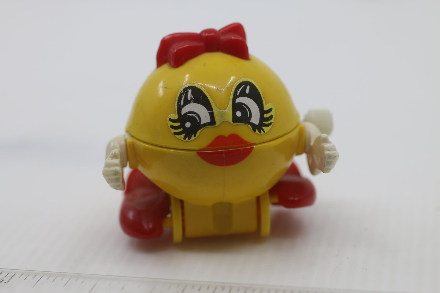 Vintage 1980s Ms PAC-MAN Wind Up Walking Toy Figure by TOMY