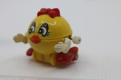 Vintage 1980s Ms PAC-MAN Wind Up Walking Toy Figure by TOMY