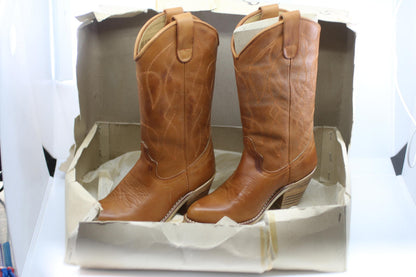 Vintage Healine 5 Brown Western COWBOYS LEATHER Boots Size48