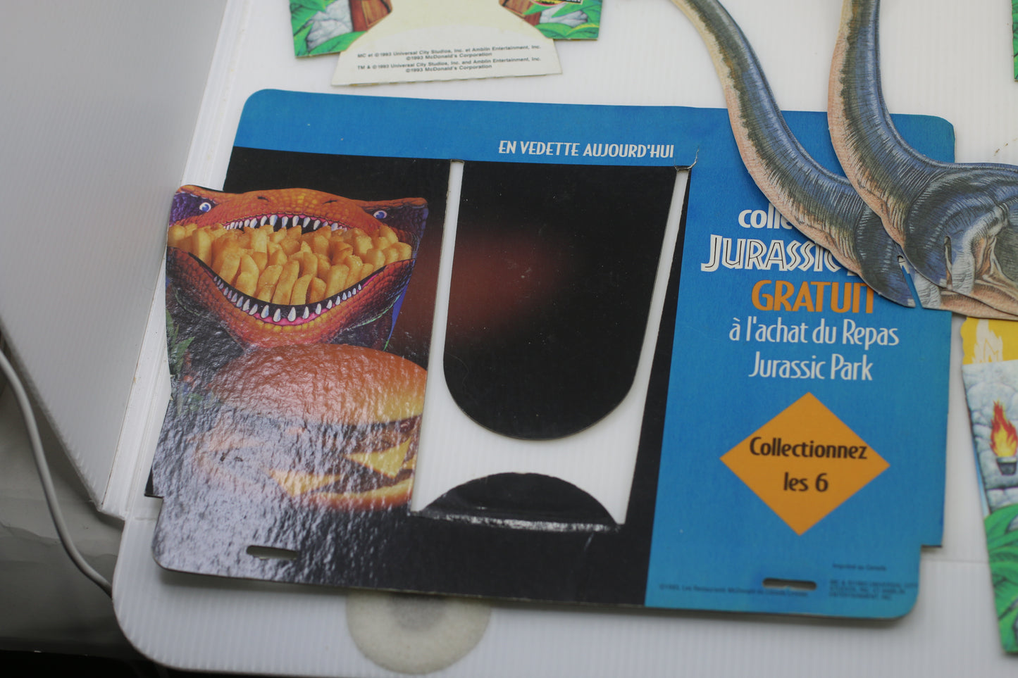 Lot 1993 McDonald's Jurassic Park Fry Box The Hatchery VERY HARD TO FIND