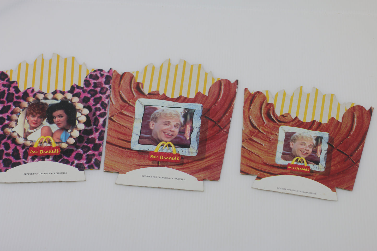 Lot 3 McDonalds Roc Donalds Flintstones French Fry Boxes 1993 *INCOMPLETE*