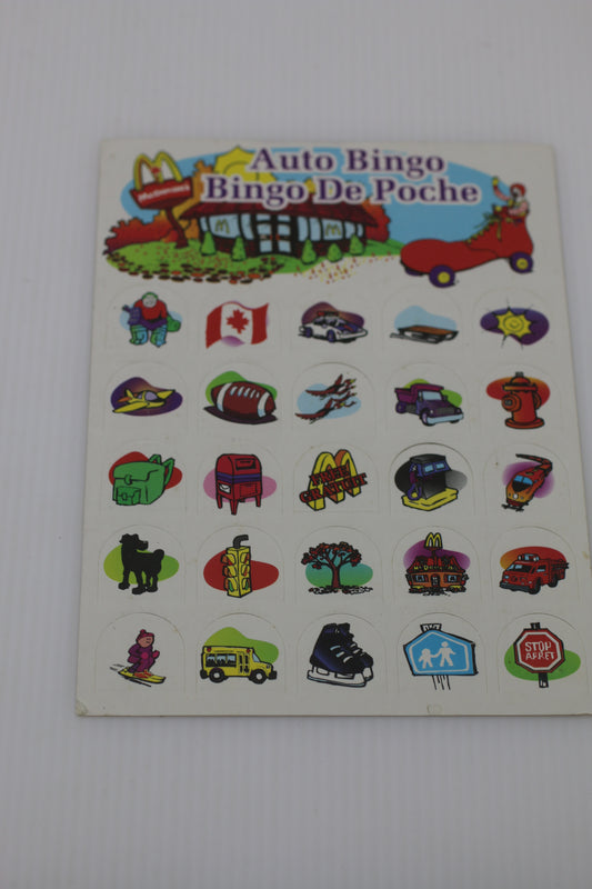 Vintage 1980s McDonalds Paper Happy Meal Treat of the Week Auto Bingo New