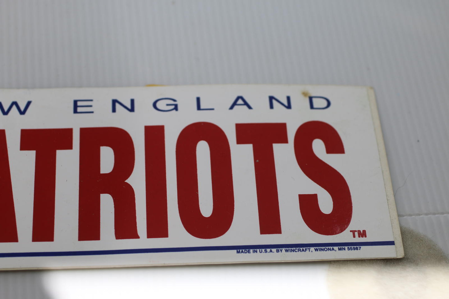 Vintage New England Patriots 12” NFL WinCraft Bumper Sticker
