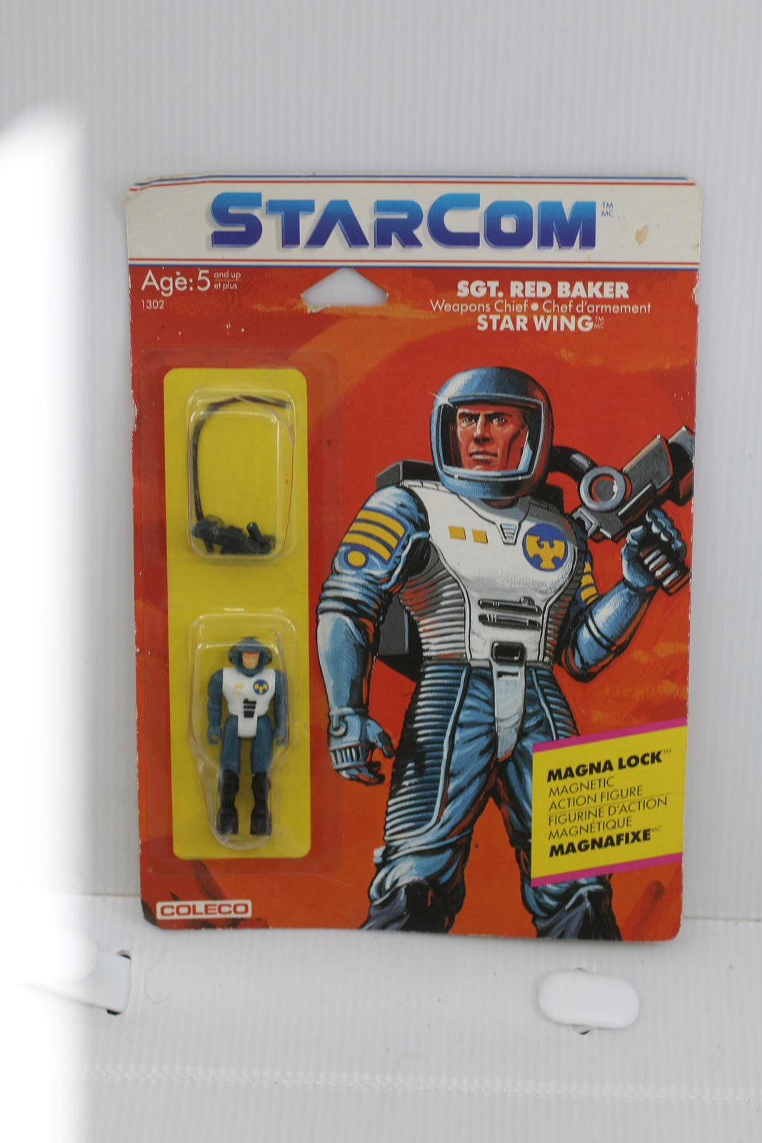 1986 Starcom Sgt Red Baker Star Wing MOC Coleco Magna Lock on card sealed new